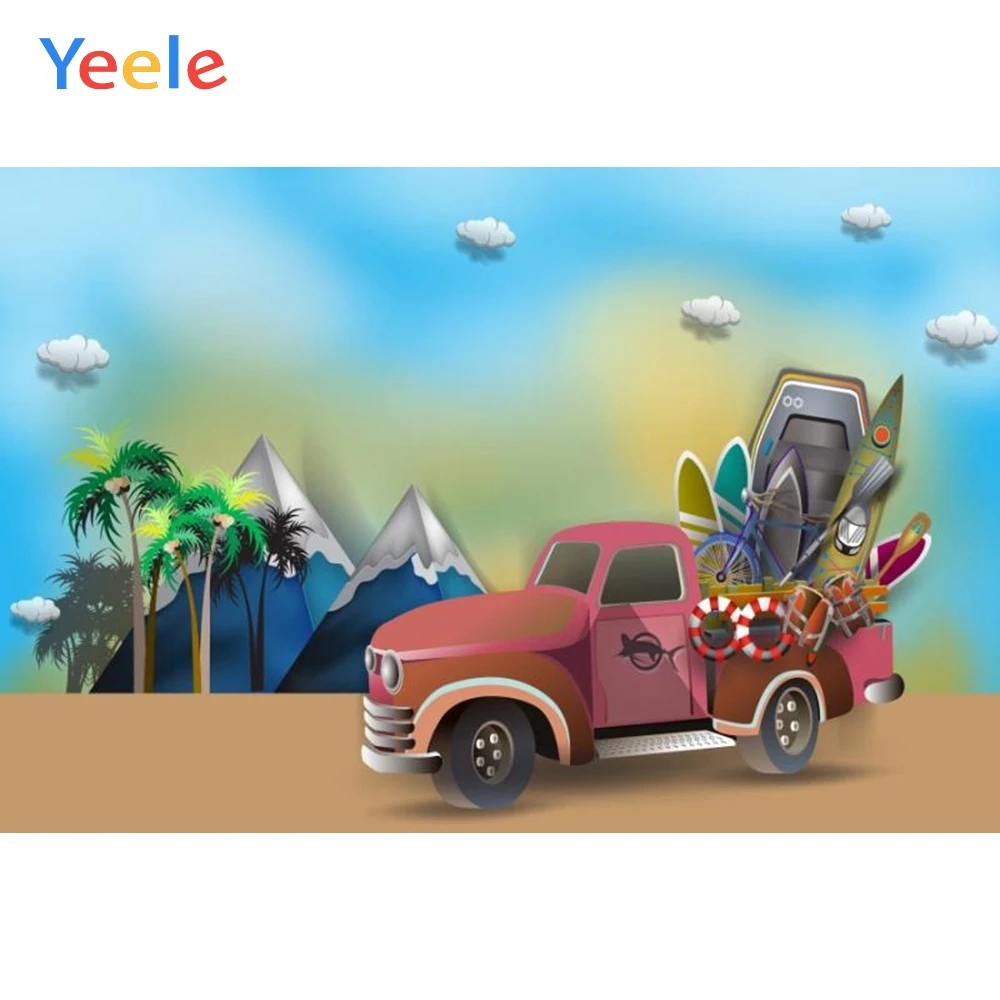 

Yeele Cartoon Car Adventure Travel Backdrops Baby Portrait Photography Backdrop Customized Photographic Background Photo Studio