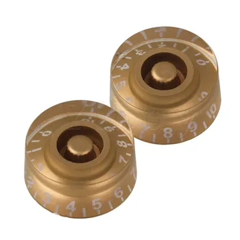 

Yibuy 200 x Speed Control Knobs Gold with White Number for Electric Guitar
