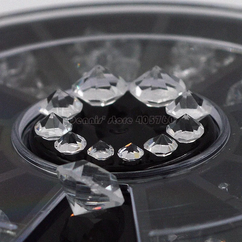 

Beauty Mix 6 Sizes Clear Glitter Sharp V-Bottom Crystal Glass Diamonds Nail Art Rhinestones Decorations Gem DIY Salon Wheel