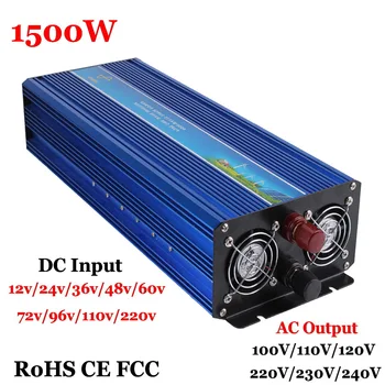 

1500W 60V/72V/96V/110V/220VDC to 110V/220VAC Off Grid Pure Sine Wave Single Phase Solar or Wind Power Inverter,Surge Power 3000W