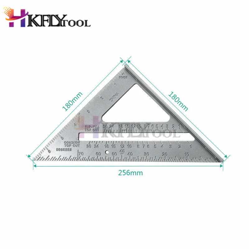 7 дюймов метрический треугольник Угол транспортир алюминиевый сплав скорость попробуйте квадратный плотник измерительная линейка компоновка инструмент