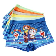 4 шт./партия, трусы-боксеры с рисунком кота для мальчиков, нижнее белье для маленьких детей, удобное модное нижнее белье с рисунком, нижнее белье для подростков От 3 до 12 лет