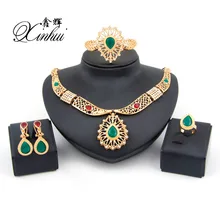 2017 hot sale african costume jewelry sets for women wedding bridal rhinestone trendy jewelry