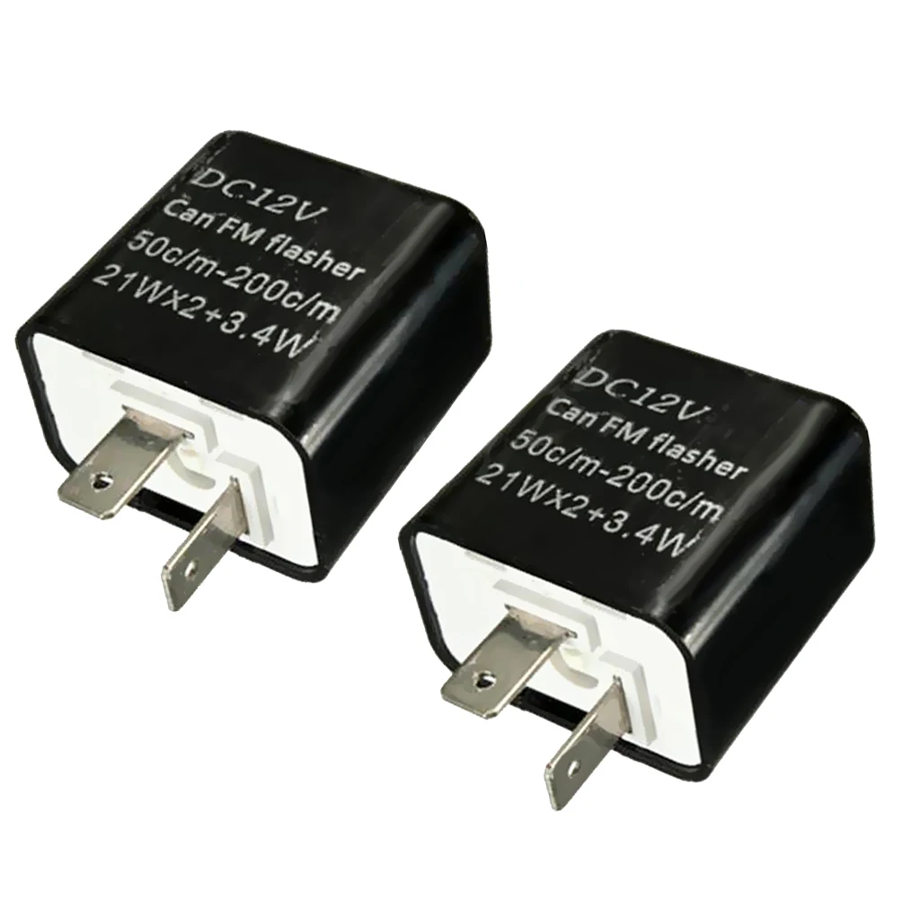 

2 Pieces 12V 2 Pin Auto Car Truck Blinker Adjustable LED Flasher Relay Turn Signal Allow LED bulbs for Honda for Kawasaki