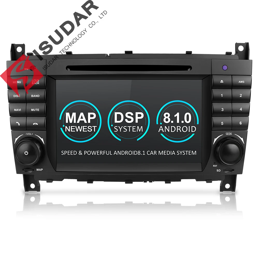 Isudar два Дин мультимедийный плеер Android 8 1 DVD для Mercedes Benz/W203/CLK200/CLK22/C180/C200 gps радио FM 2