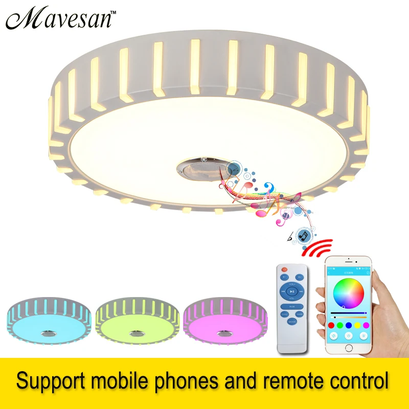Современные светодиодные потолочные лампы с Bluetooth управлением Bluetooth контроль изменение цвета потолка поверхностного монтажа осветительное приспособление dero