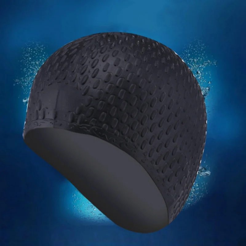 

NEW Silicone Rubber Swimming Cap 3D Ergonomic Design Ear Pockets Adult Men Women Waterproof Swim Caps Hat Swimming Accessories