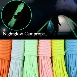 20 m 9 нитей шнур люминесцентный светящийся нейлоновый Паракорд Парашютная веревка для Открытый Кемпинг Альпинизм пряжки веревка