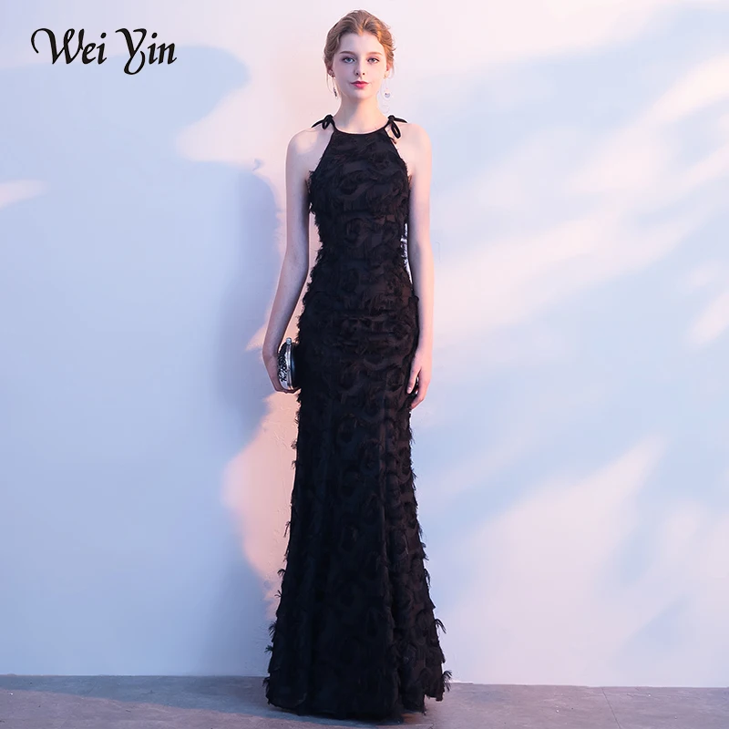 WEIYIN High Quality Custom Made Robe de Soiree Longue Sexy Sheer Back Lace Mermaid Evening Dress Long Black Evening Gown WEIYIN High Quality Custom Made Robe de Soiree Longue Sexy Sheer Back Lace Mermaid Evening Dress Long Black Evening Gown