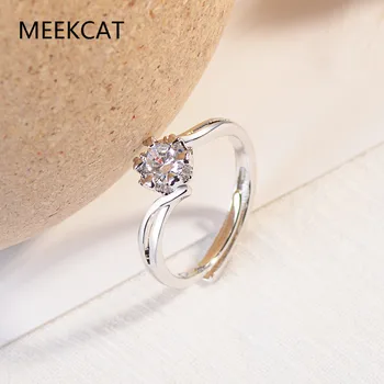 

2019 NEW design Fashion Jewelry Luxury Women Engagement ring 925 sterling Silver 5A Zircon Wedding crown Rings Adjustable