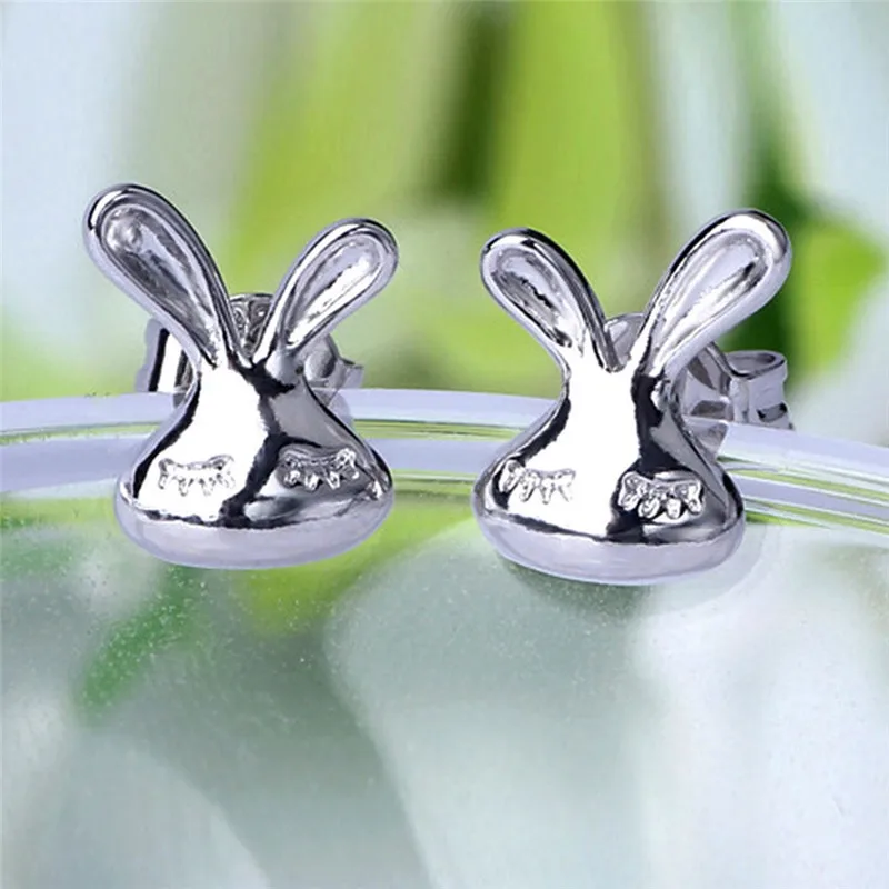

1 Pair Luxury Elegant Rabbit Head Charm Stud Earrings Fashion Women Ears Piercing Jewelry Accessory Party Gifts