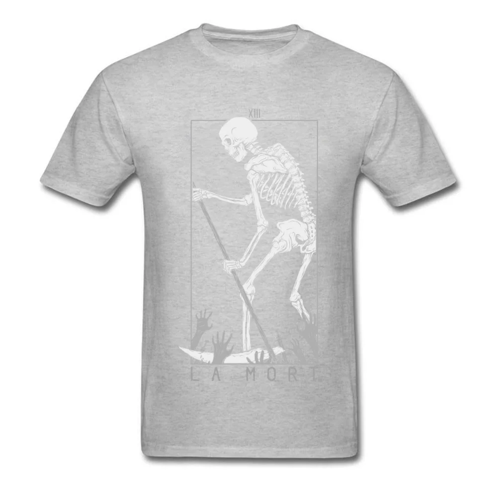 La Mort Fitted Short Sleeve Printed On T Shirt 100% Cotton O-Neck Men Tops & Tees comfortable Sweatshirts Father Day La Mort grey