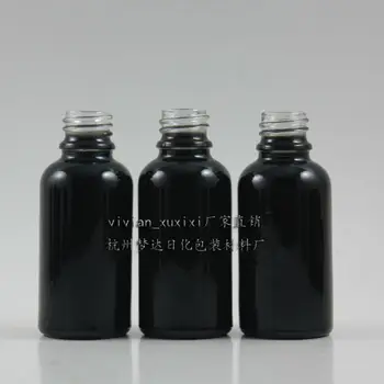

30ml shiny black Glass Essential Oil Bottle Without any cap,could match with sprayer/pump/dropper cap,glass container,18mm