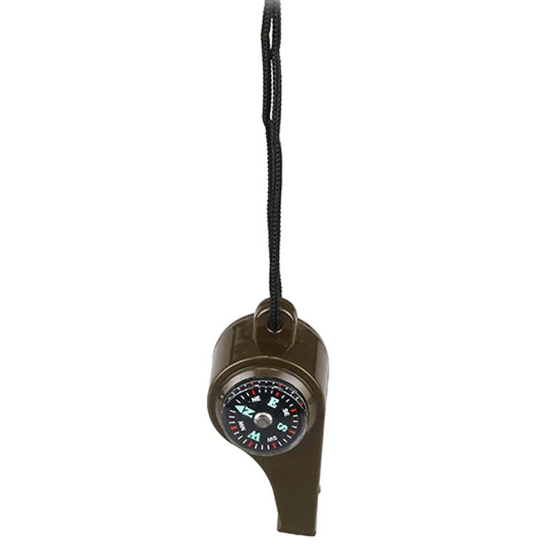 3 in1 Outdoor Camping+Hiking Emergency Survival Gear Whistle//Compass//Thermometer