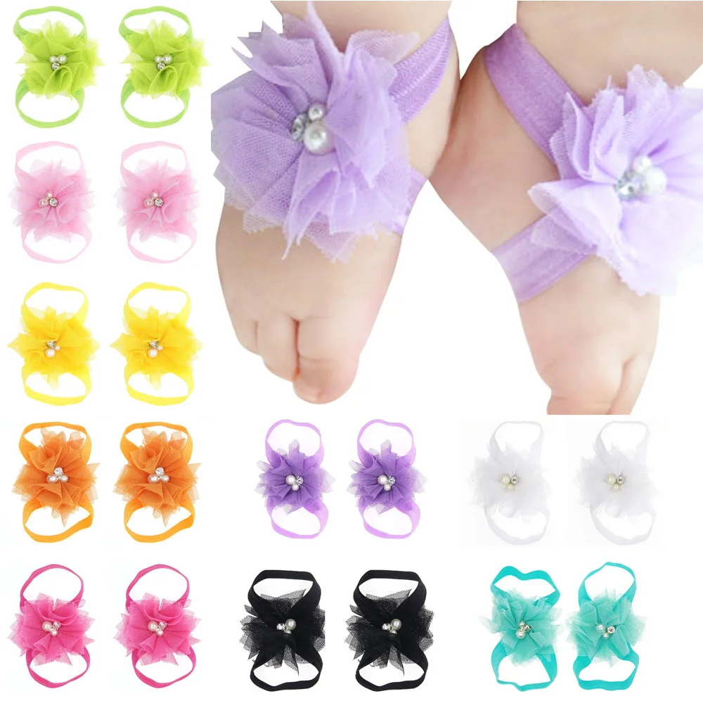 

Baby Lace Flower Foot Elastic Shoes Decorated BABY Barefoot Shoes Toddler Infant Socks Summer Style Sweet Accessories For Girl