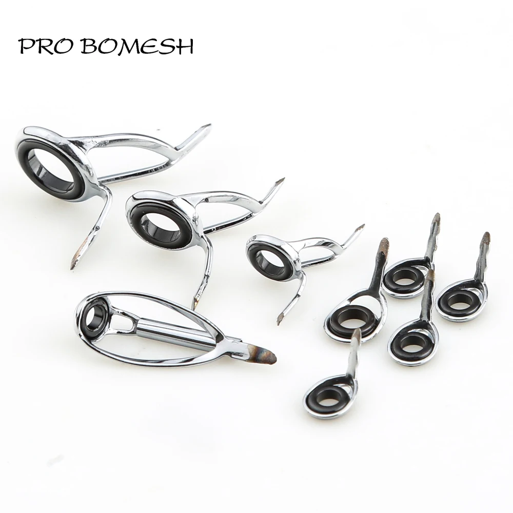 

Pro Bomesh 3.7g 9pcs/Kit Casting Rod Guide Set SIC Ring Stainless Steel Guide DIY Custom Rod Building Accessory