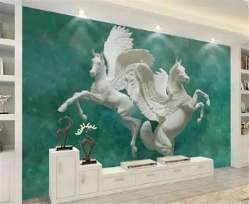

Embossed Stereo Horse Art TV Background Wall Digital Printing HD Decorative Beautiful Wallpaper