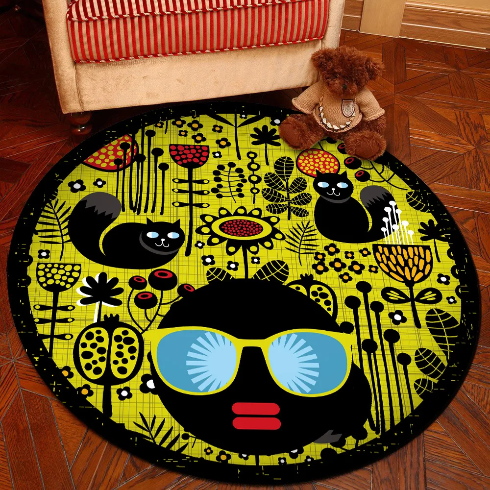 Cartoon Round Carpet Soft Carpets Anti-slip Rugs Living Room Bedroom Computer Chair Mat Floor Mat for Kids Room Home Decor Cartoon Round Carpet Soft Carpets Anti-slip Rugs Living Room Bedroom Computer Chair Mat Floor Mat for Kids Room Home Decor