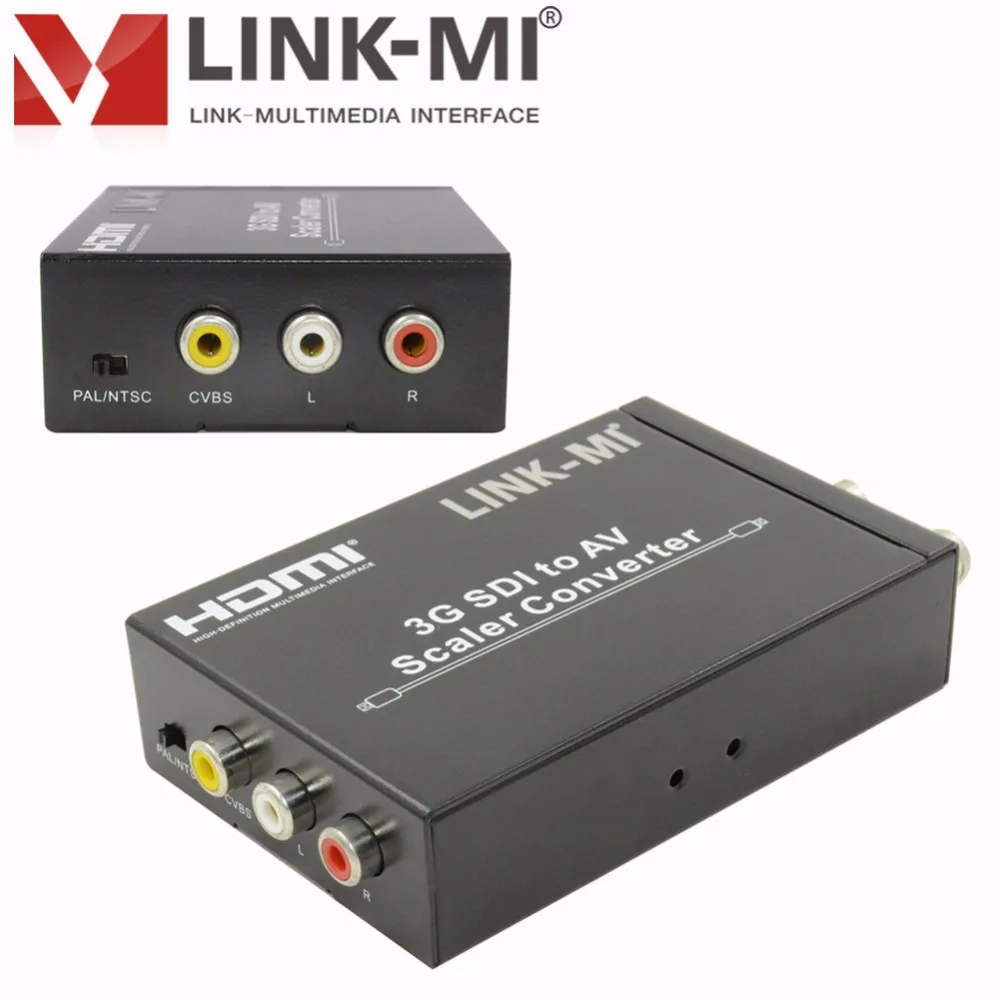 

LINK-MI LM-SAV1 HD/SD/3G-SDI to CVBS Converter cvbs video and sound transmission 2 Ways SDI splitter for Monitor Camera Display