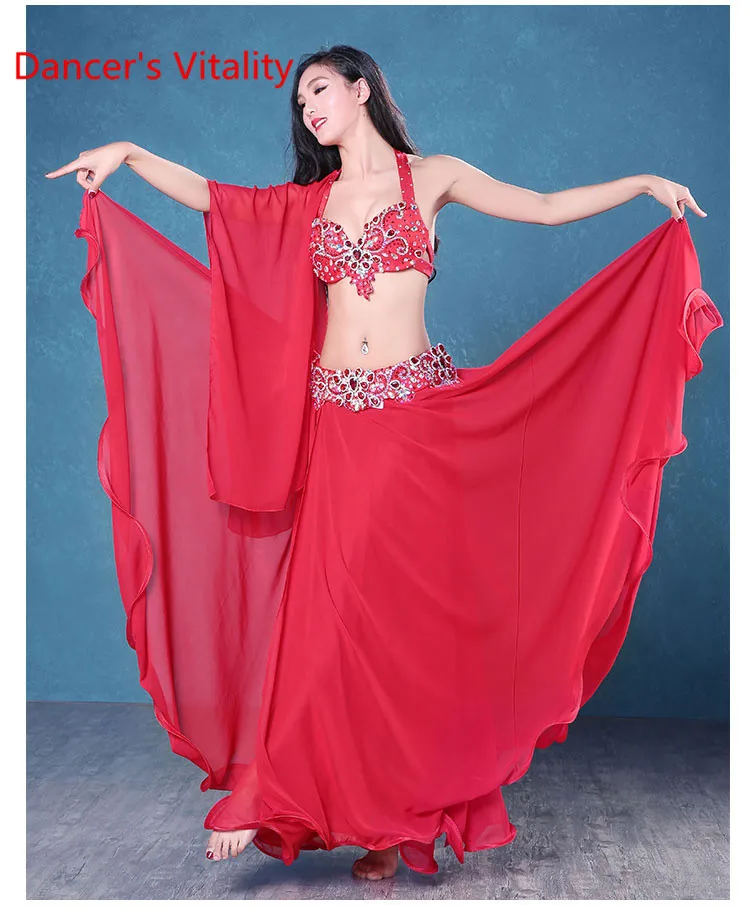 2018 профессиональная Настройка классический красный Gypsy живота индийского Цыганский танец производительность комплект 4 шт. (рука марлевые