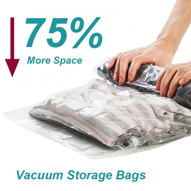 Roll Up Compression Vacuum Storage Bags Foldable Travel Space Saver