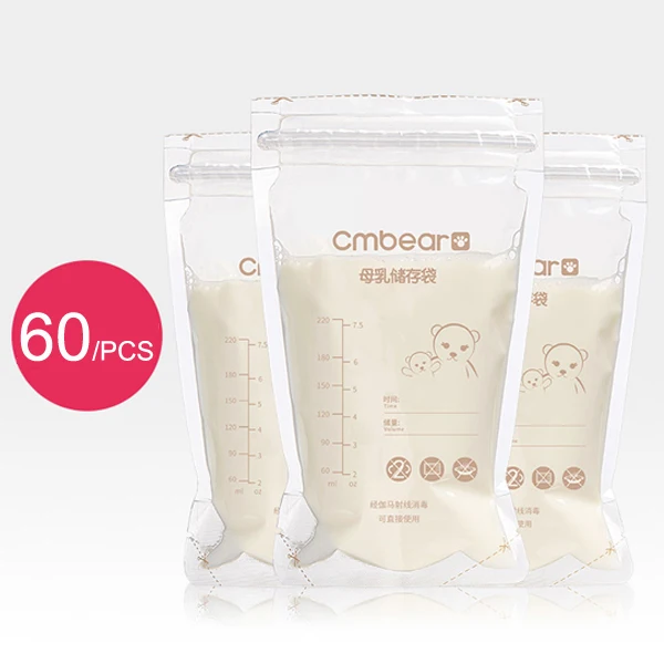 60PCS Storage Bag 30/60 шт. Cmbear контейнер для детского питания Кормление Портативный хранение грудного молока сумки в магазине молоком матери BPA бесплатно контейнер для заморозки молока сумки - Цвет: 60PCS Storage Bag