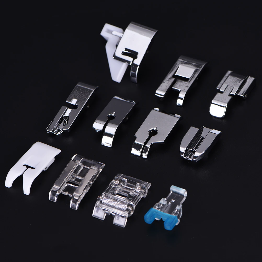 

Mini Multi-Function Sewing Machine 11Pcs/Set Iron Zipper Foot Sewing Machine Feet Presser Foot Set Sewing Tools