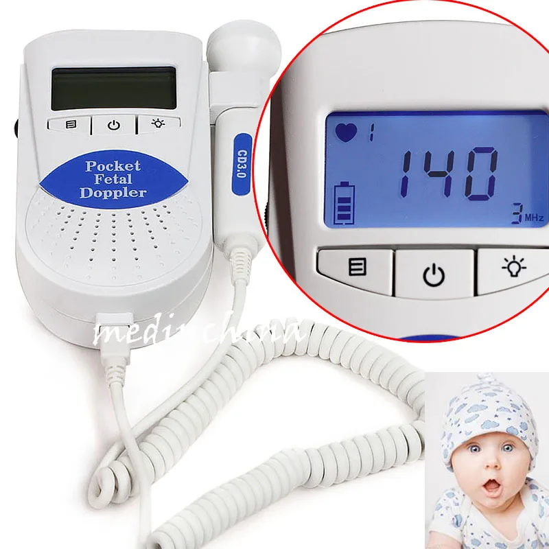 

FDA Baby Heart Beat Monitor, 3Mhz probe Fetal Dopler, Sonoline B+ Gel +battery CONTEC