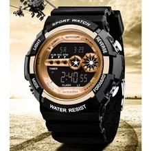 Mens Digital Light Date Alarm Waterproof LCD Military Army Quartz Sports Watch