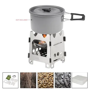 

AOTU Outdoor Stove 2019 NEW Outdoor Camping Stove Portable Folding Stainless Steel Wood Stove Alcohol Stove 6.20