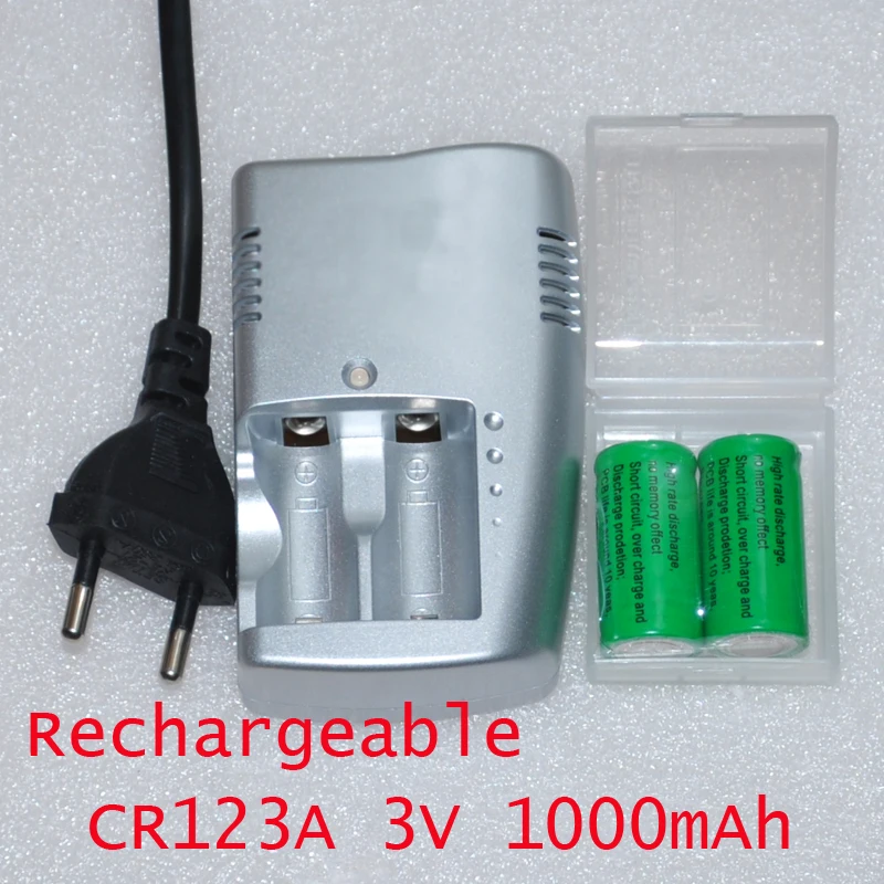 2 шт. 3 в перезаряжаемая литий-ионная батарея CR123a CR 123A 1000 мАч 16340 LiFePo4 + 1