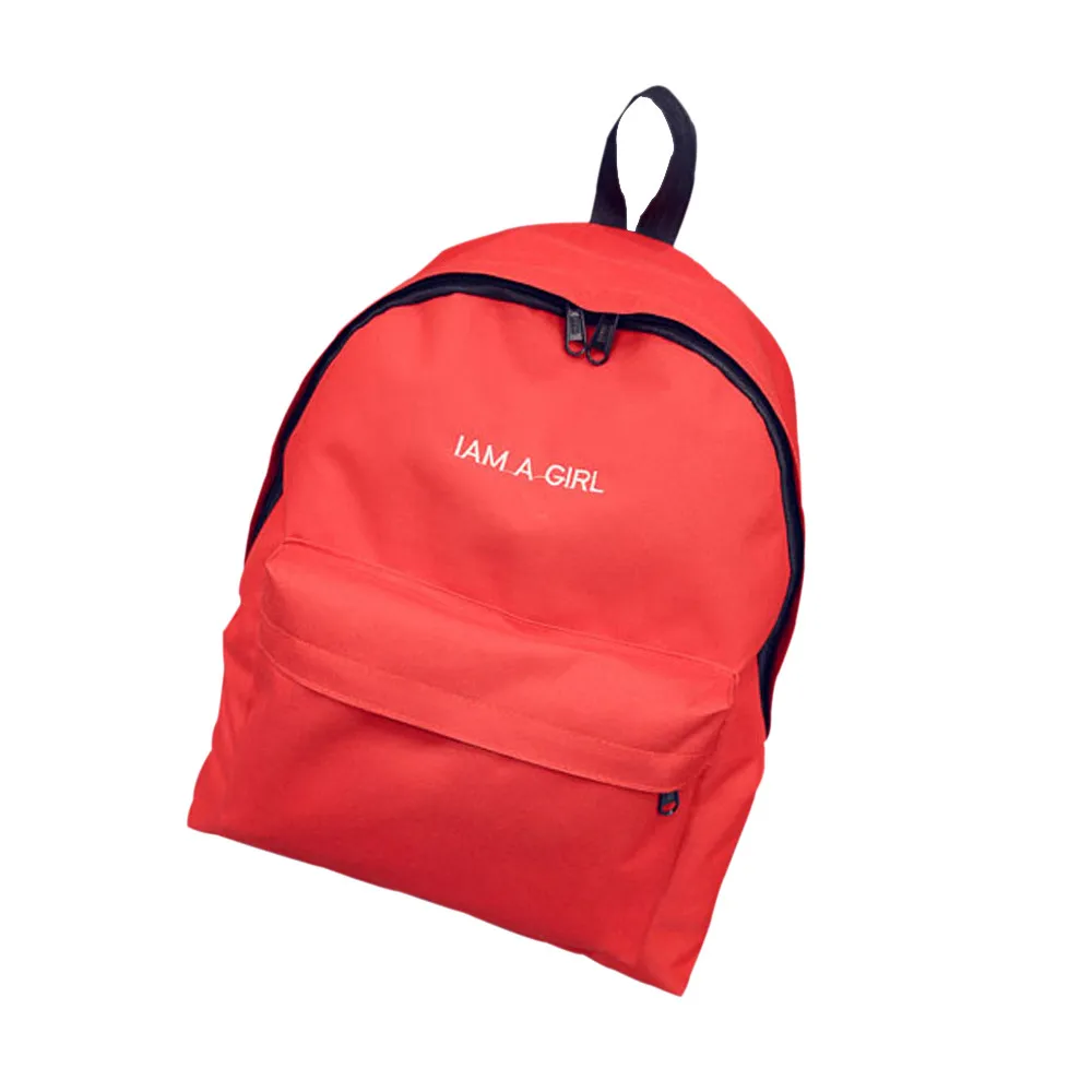 

1PC Boys Girls Unisex Canvas Rucksack Backpack School Book Shoulder Bag Fashion Women Canvas backpack red H30410