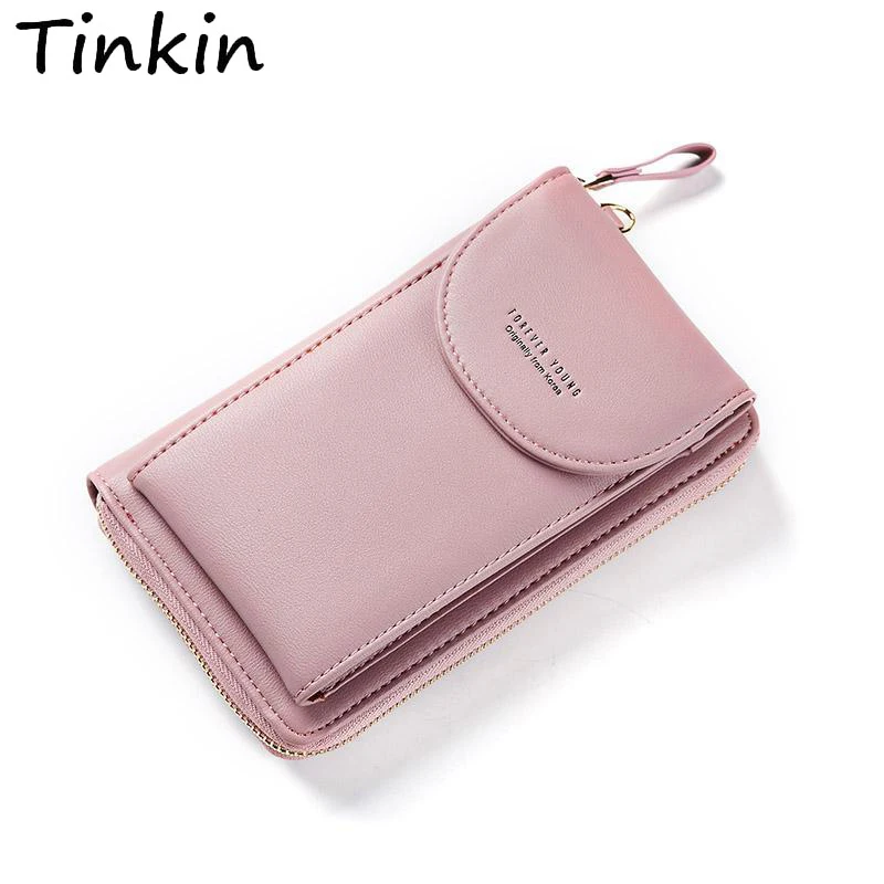 

Tinkin High Quality PU Leather Card Holder Female Money Phone Purses Fashion Design Coin Purse Bags