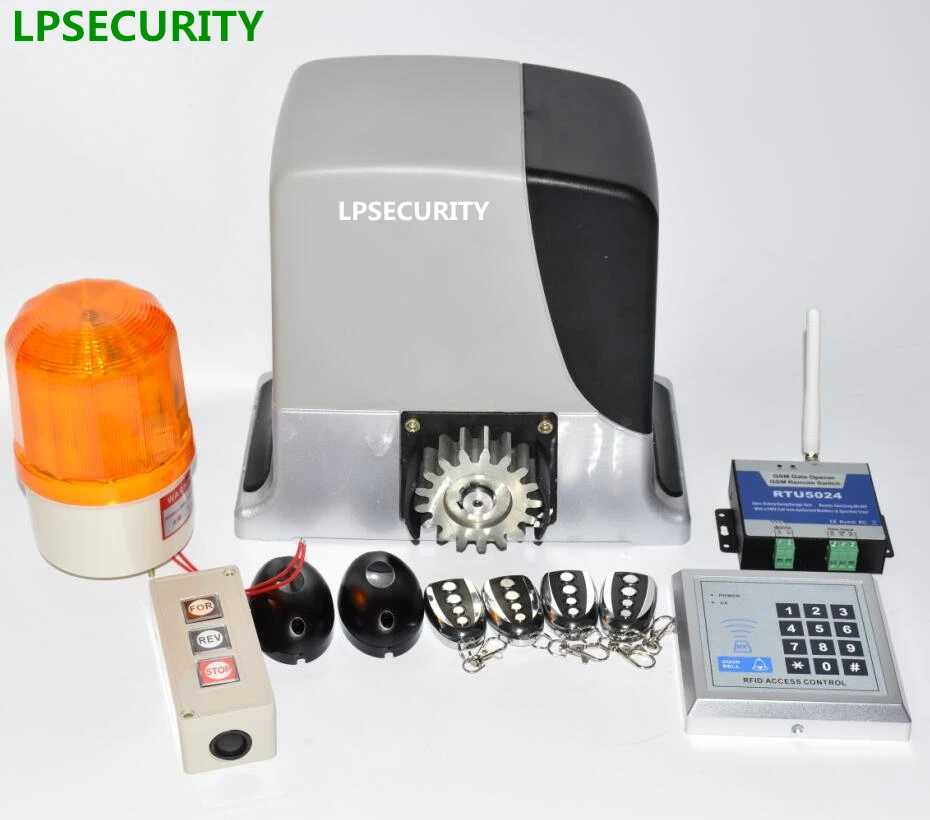 LPSECURITY 600 кг автоматический двигатель открывания раздвижных ворот с 4 пультами дистанционного управления(фотоэлемент, лампа, gsm, кнопка опционально