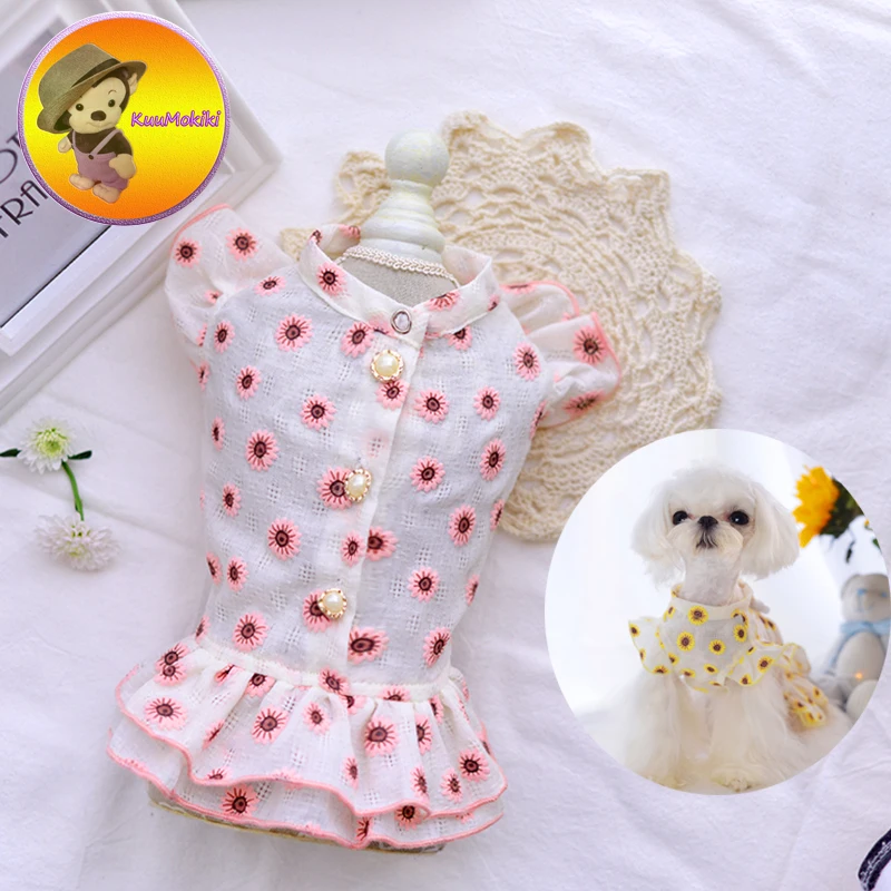 Personalize Design Spring Summer Dog Dress Dresses Pet Skirt Skirts cat