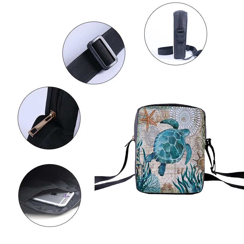  CROWDALE Women Crossbody Bags Marine life Printing for Kids Girls Casual Mini Female Children Messe