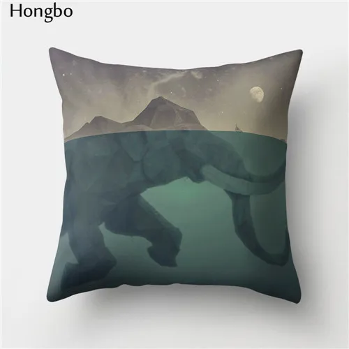 Hongbo 1 шт. цветная Подушка с изображением слона, наволочка для подушки, декоративная наволочка для автомобиля, домашнего дивана, рождественские украшения - Цвет: 5
