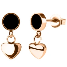 Каваи имитация нержавеющей стали ювелирные серьги розовое золото серебро роскошные брендовые ювелирные изделия для женщин в форме сердца серьги в форме капли подарок