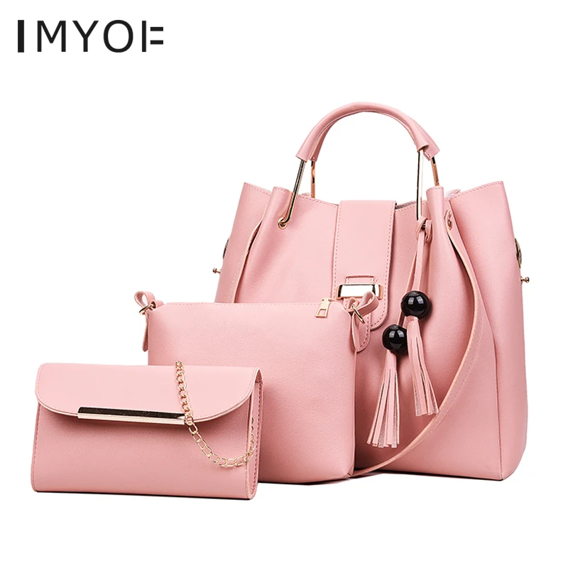 2018 New Fashion Women Handbags Casual Solid Color Beads Tassels Mother