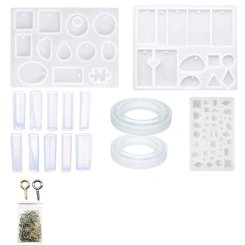 

Silicone Resin Kits Assorted Style 25 Pcs Jewelry Casting Mold Tools Set Jewelry Pendant Moulds And 100 Pcs Eye Screw Pins For