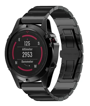 Наручных gps-часов Garmin Fenix 5X металлический ремешок для часов Ремешок для часов для Fenix 3/Fenix 3 HR/D2 Чарли/десент MK1 Нержавеющая сталь Сменные наручные часы - Цвет ремешка: Black