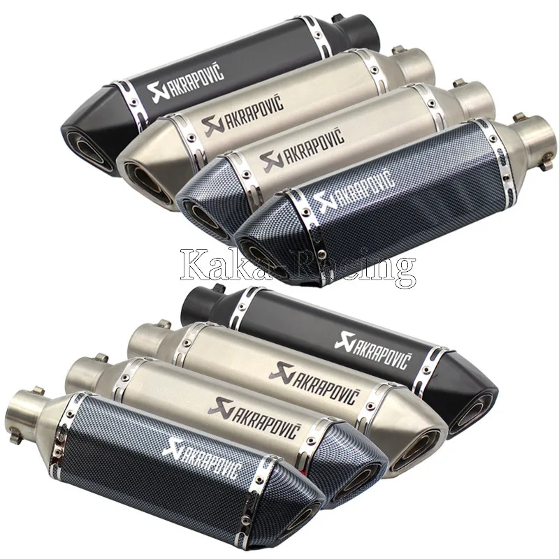 

Inlet 51mm Universal Motorcycle Exhaust Muffler Pipe Muffler Exhaust Escape moto Right and Left Side Laser Marking Akrapovic