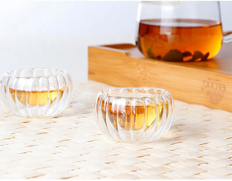 double wall glass tea cup 6