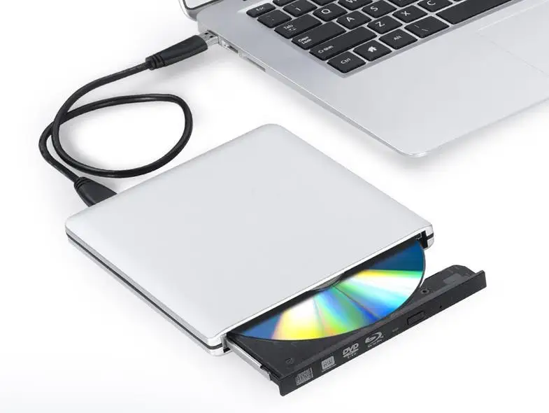 YiYaYo USB 3,0 Bluray Привод BD rom плеер DVD/CD RW горелки Внешний Оптический привод для ноутбука ноутбук ПК Windows 10 - Цвет: Silver