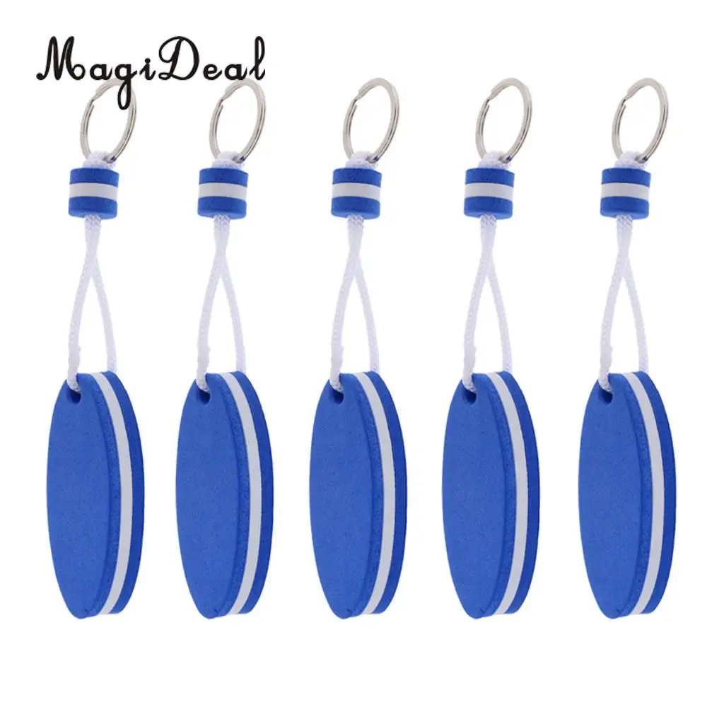 MagiDeal 5pcs Yachting Boating Canoe Drifting EVA Foam Floating Key Chain Key Ring-Surfboard Blue