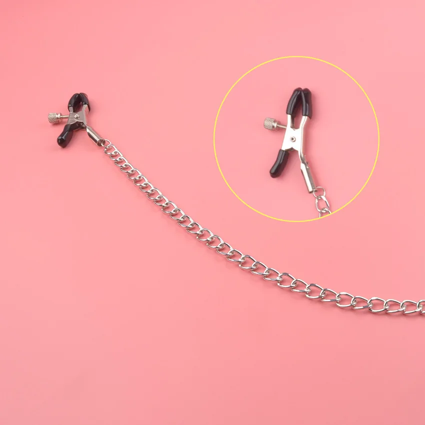 1 pair Stainless Steel Metal Chain Nipple Milk Clips Breast Clip Sex Slaves Nipple Clamps Sex Toys Butterfly Style for Couples