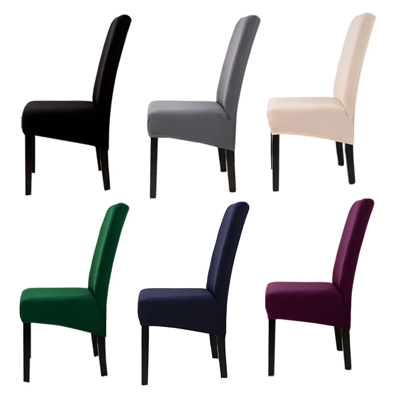 

Solid Anti-dirty Elastic Flexible Big Chair Cover Dining Seat Cover Large Size XL For Wedding Banquet Hotel Home Decoration