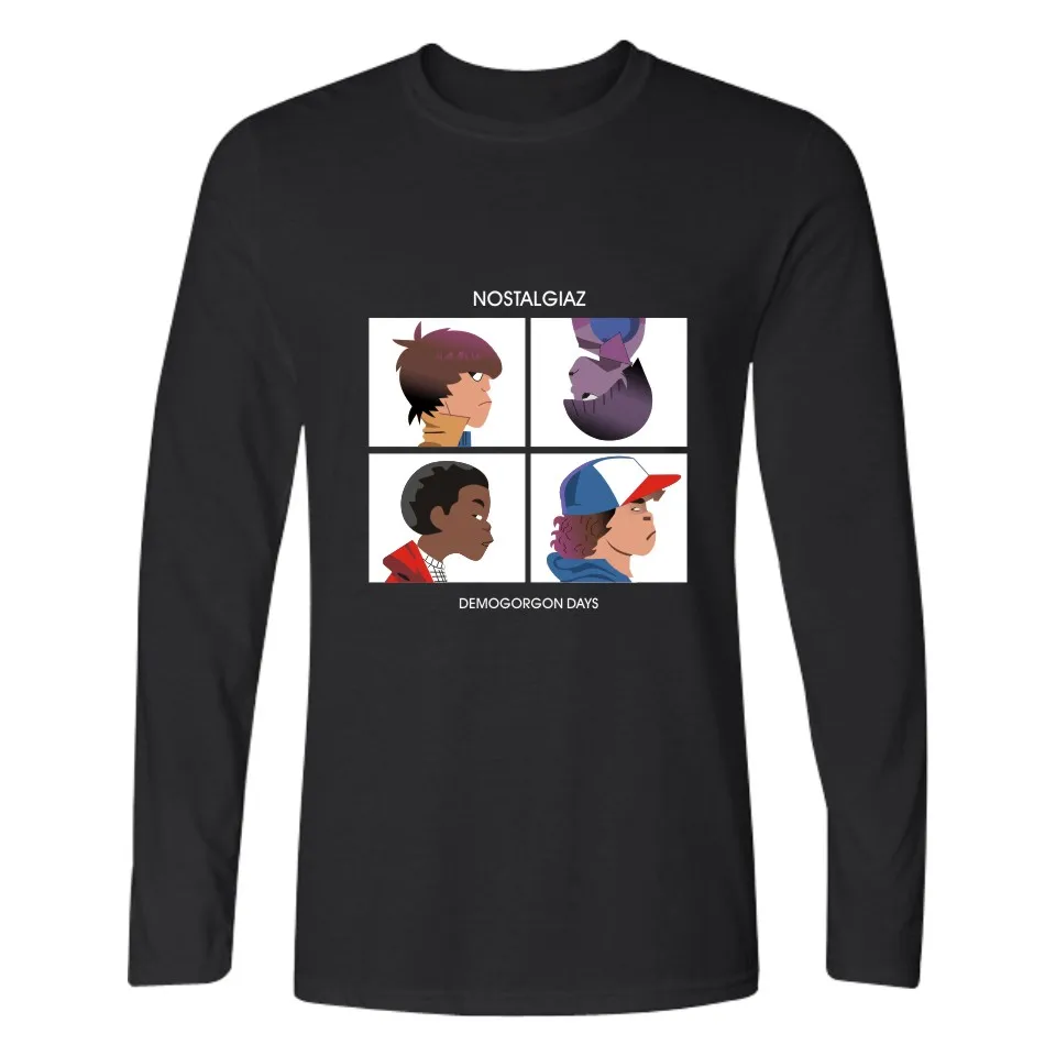 

Stranger Things Long Sleeve Tshirts Cotton Men Casual Black Tee Shirt Men Funny Popular Fashion Comfortable Soft T Shirt Men 4XL
