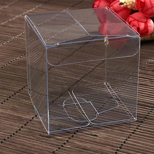 50PCS 4*4*4cm Transparent Plastic Small Clear PVC Box Wedding Candy
