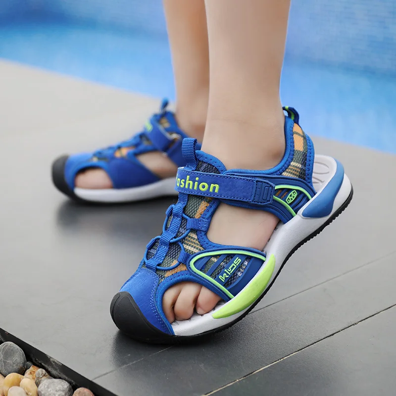 Children Boys sandals cut-outs soft and light child beach sandals boys European size 28~38 summer kids canvas shoes for boy